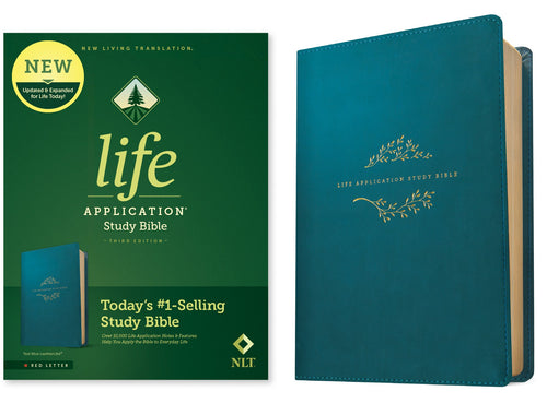 NLT Life Application Study Bible (Third Edition)-RL-Teal Blue LeatherLike