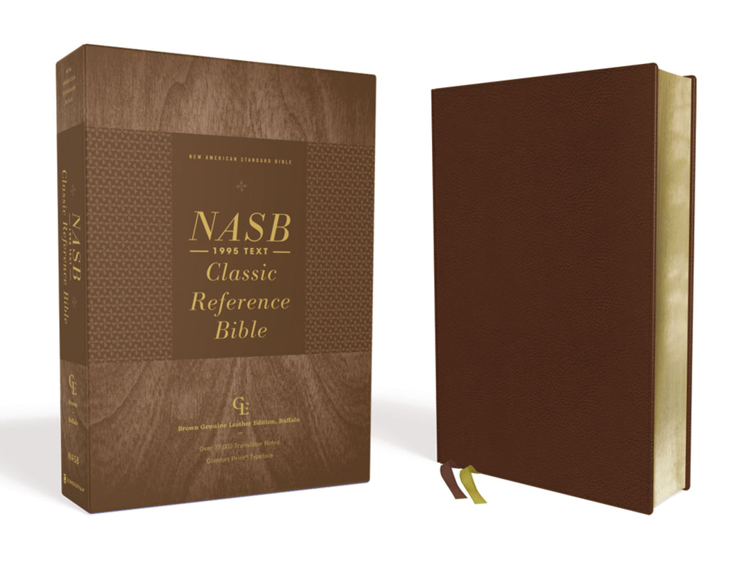 NASB Classic Reference Bible (Comfort Print)-Brown Genuine Buffalo Leather