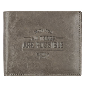 Wallet Leather With God All Things Are Possible Matt. 19:26