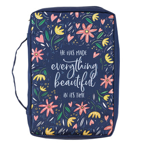 Bible Cover-Value-Everything Beautiful Ecclesiastes 3:11-Navy-MED