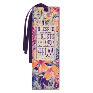 Bookmark-Faux Leather-Blessed Is The One Jeremiah 17:7