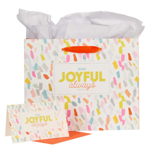 Gift Bag-Be Joyful Always w/Tag & Tissue-Large