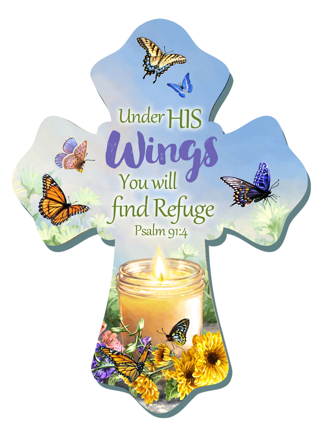 Wall Cross-Under His Wings (6