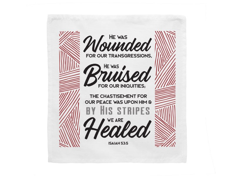 Prayers In My Pocket Cloth-By His Stripes (8 x 8) (Pack Of 6)