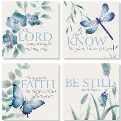 Square House Coasters-Watercolor Verses (Set Of 4) (4