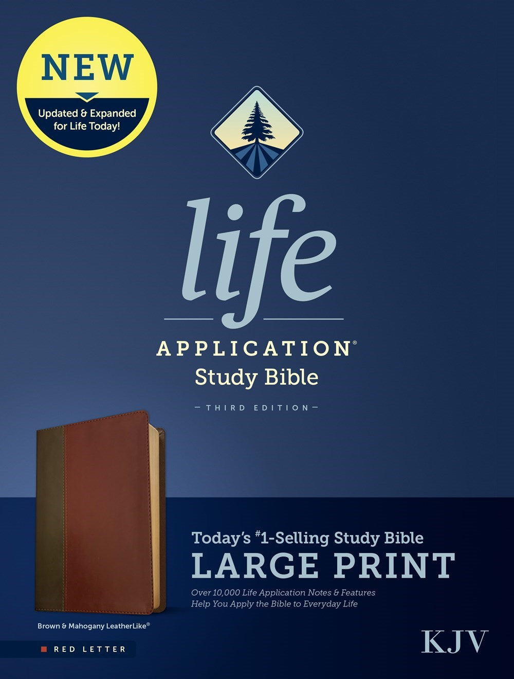 KJV Life Application Study Bible/Large Print (Third Edition)-RL-Brown/Mahogany Leatherlike