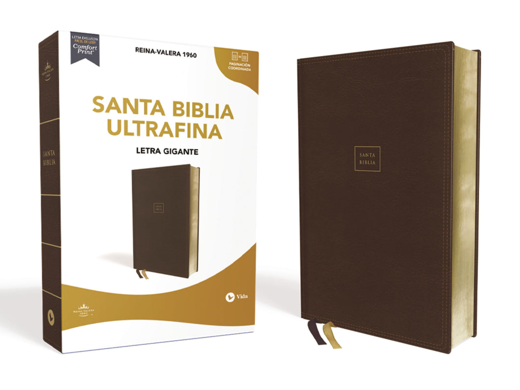 Spanish-RVR 1960 Ultrathin Giant Print Bible (Santa Biblia Ultrafina Letra Gigante)-Brown Leathersoft