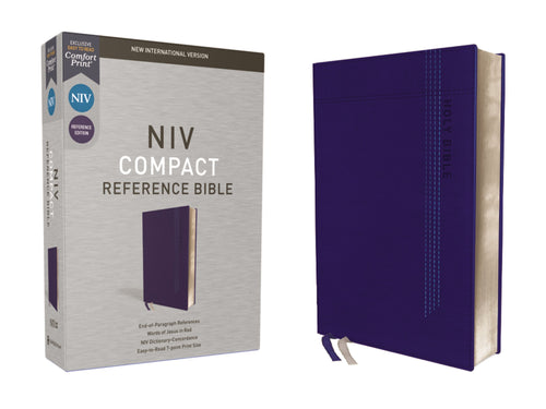 NIV Compact Reference Bible (Comfort Print)-Blue Leathersoft