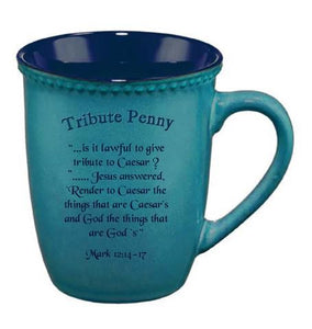 Mug-Tribute Penny (15 oz)-Teal Stoneware (#71160)