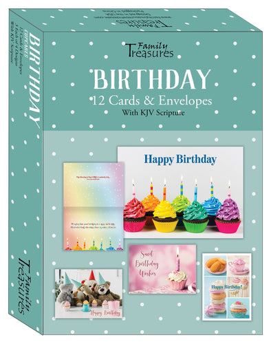 Card-Boxed-Birthday-Cupcakes (Box Of 12)