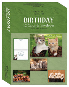 Card-Boxed-Birthday-Furry Wishes (Box Of 12)
