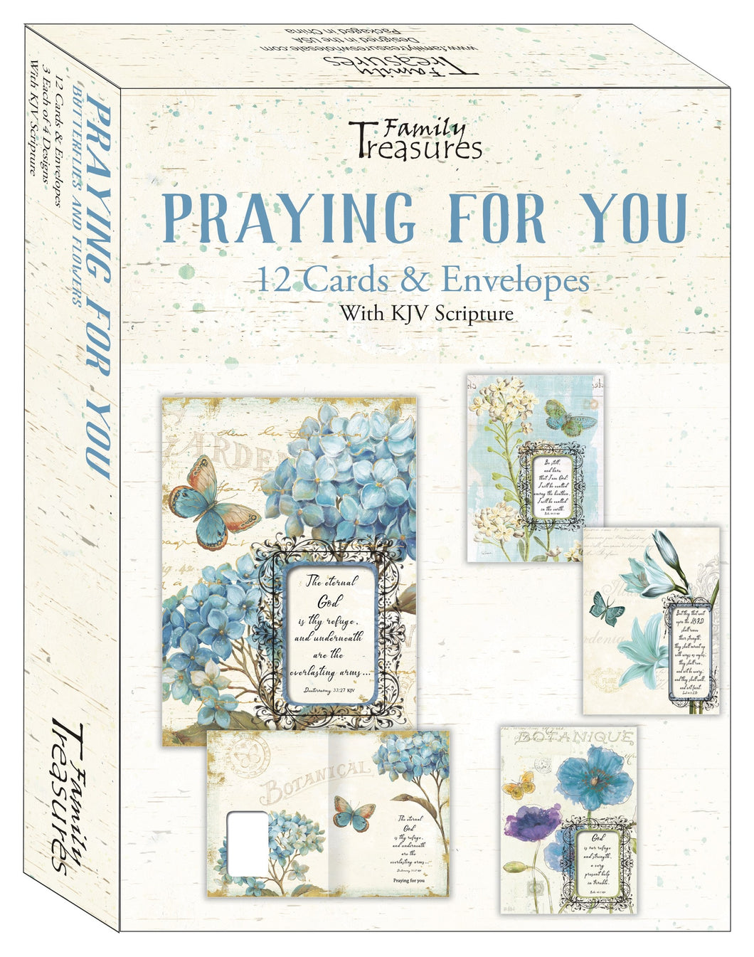 Card-Boxed-Praying For You-Butterflies And Flowers (Box Of 12)