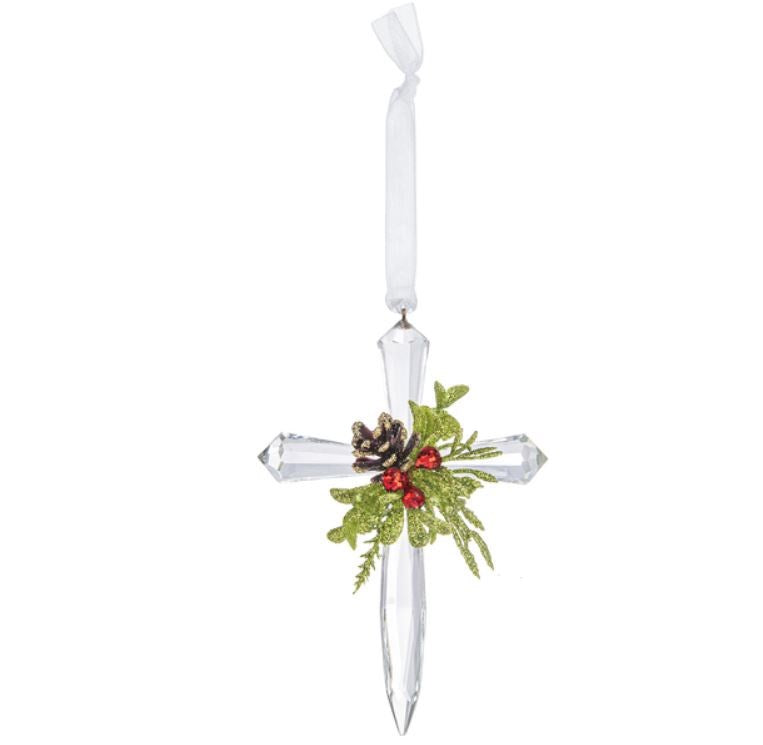 Ornament-Mini Mistletoe Cross (4 /12