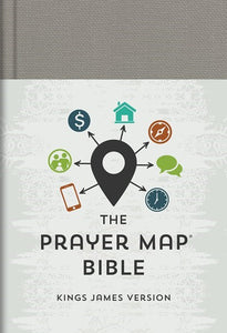 KJV Prayer Map Bible-Gray Weave Hardcover