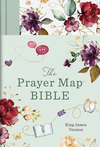 KJV Prayer Map Bible-Mint Blossoms Hardcover