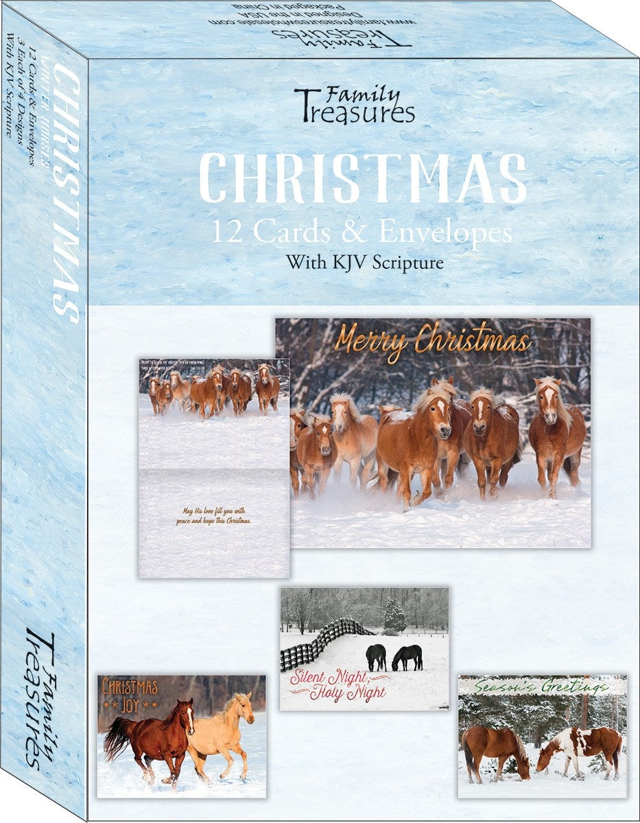 Card-Boxed-Christmas-Winter Horses (Box Of 12)