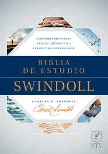 Spanish-NLT Swindoll Study Bible (NTV Biblia De Estudio Swindoll)-Blue Hardcover Indexed