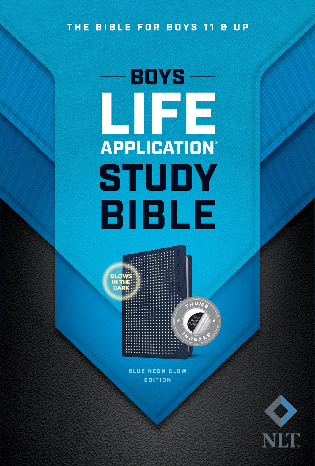 NLT Boys Life Application Study Bible-Blue/Neon Glow TuTone LeatherLike Indexed