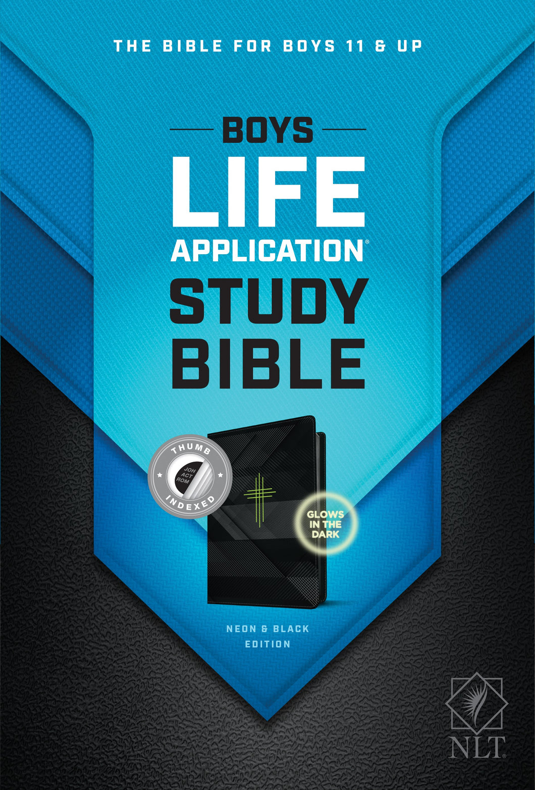 NLT Boys Life Application Study Bible-Black/Neon Glow TuTone LeatherLike Indexed