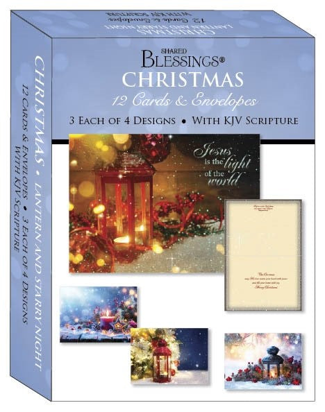 Card-Boxed-Shared Blessings-Christmas-Assorted/Lantern And Starry Night (Box Of 12)