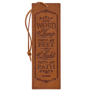 Bookmark-Pagemarker-The Word Is A Lamp-Luxleather-Brown