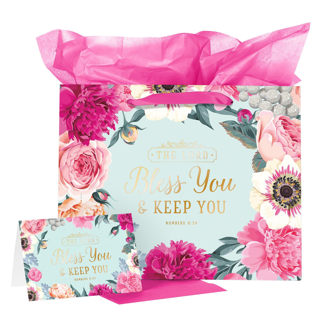 Gift Bag Large The Lord Bless You & Keep You w/Card & Tissue