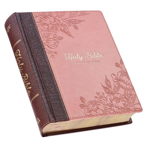 KJV Note-Taking Bible-Pink/Brown Faux Leather Hardcover