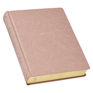 KJV Large Print Note-Taking Bible-Pearlescent Mauve Faux Leather Hardcover