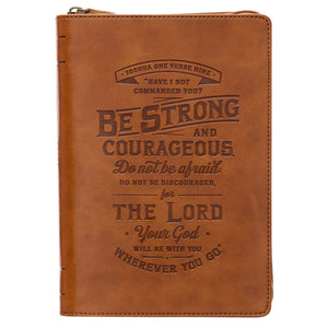 Journal w/Zip Be Strong & Courageous Joshua 1:9