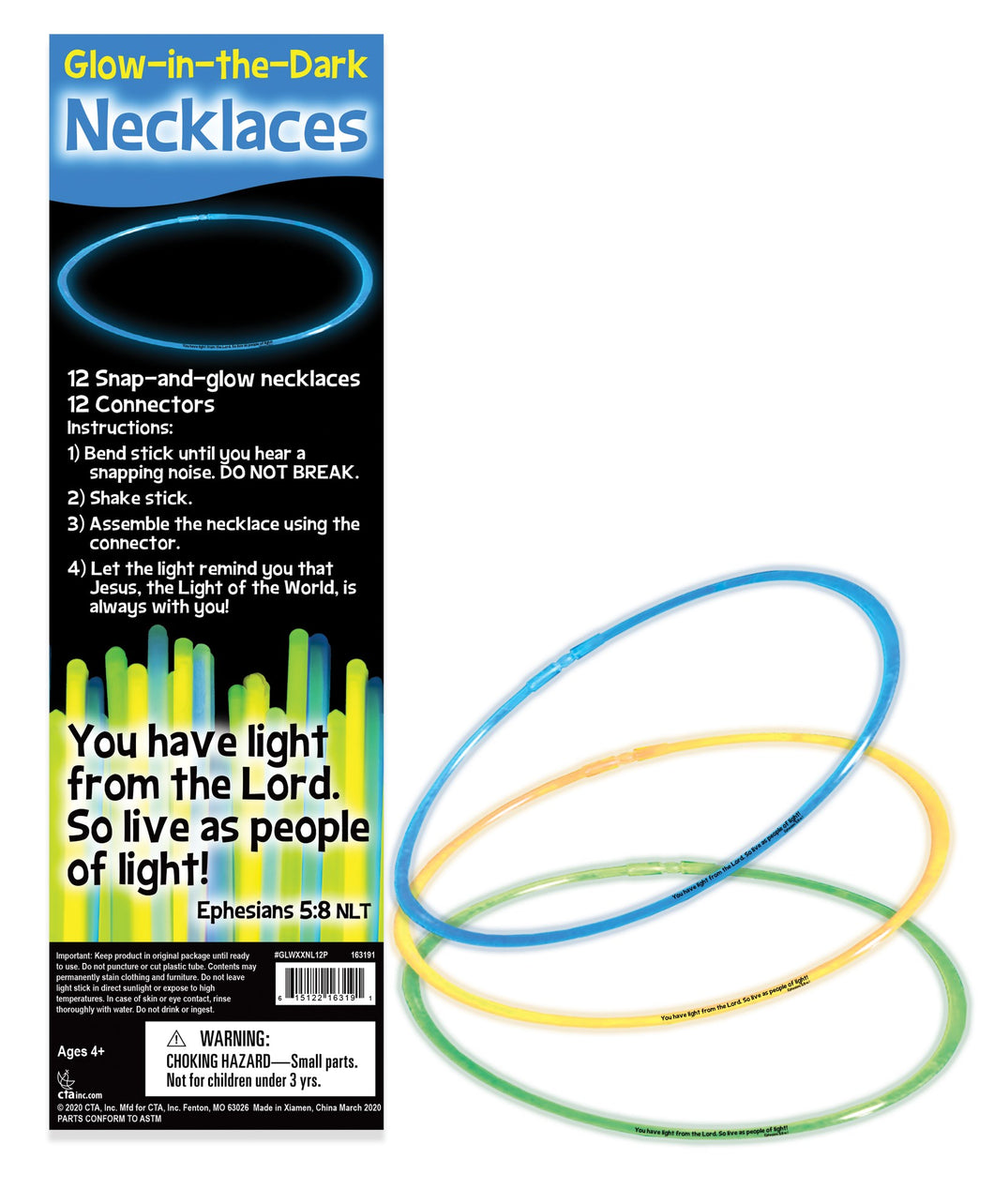 Necklace-Glow In the Dark (Circle) (Pack Of 12)
