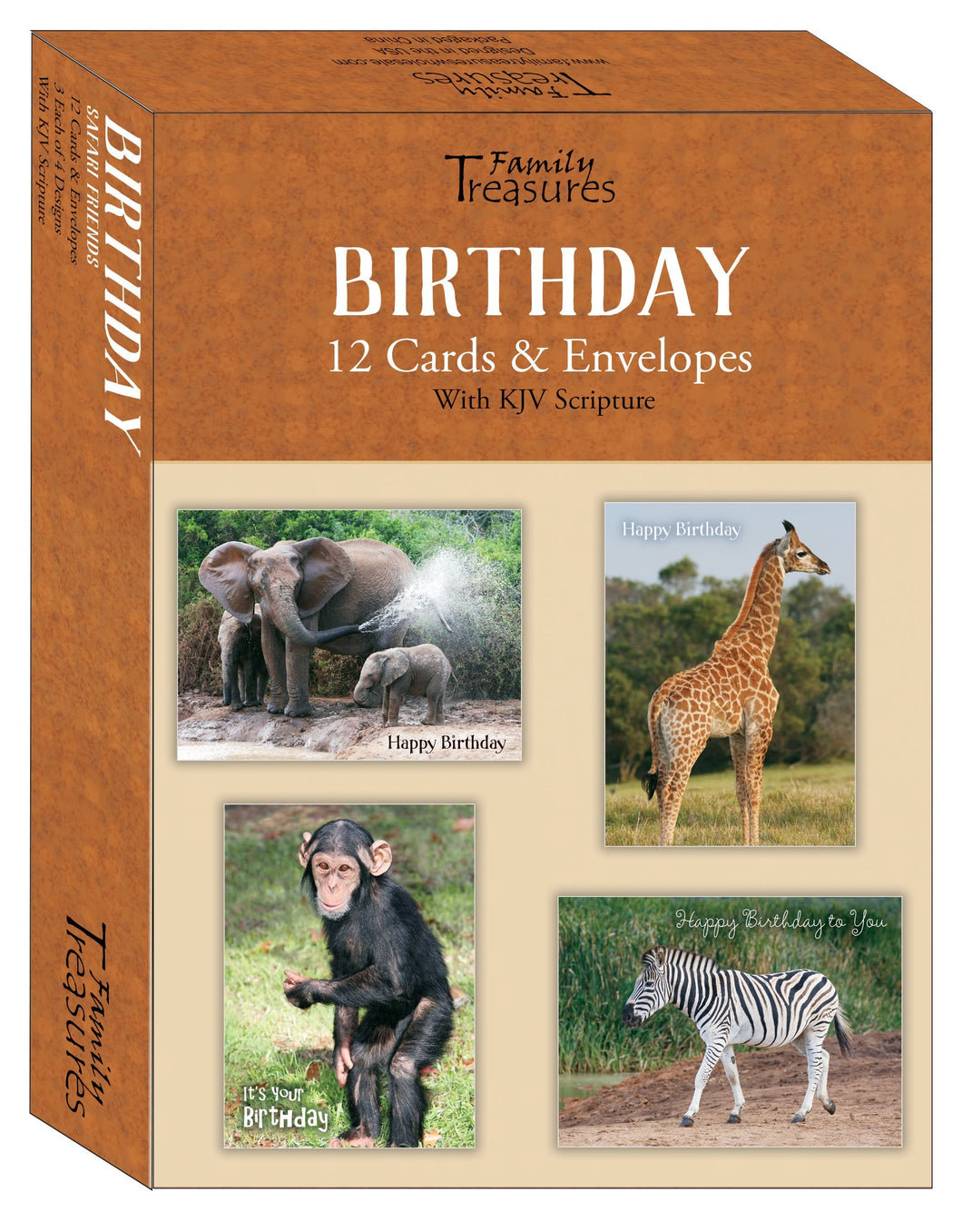 Card-Boxed-Birthday-Safari Friends (Box Of 12)