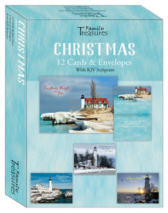 Card-Boxed-Christmas-Lighthouses (Box Of 12)