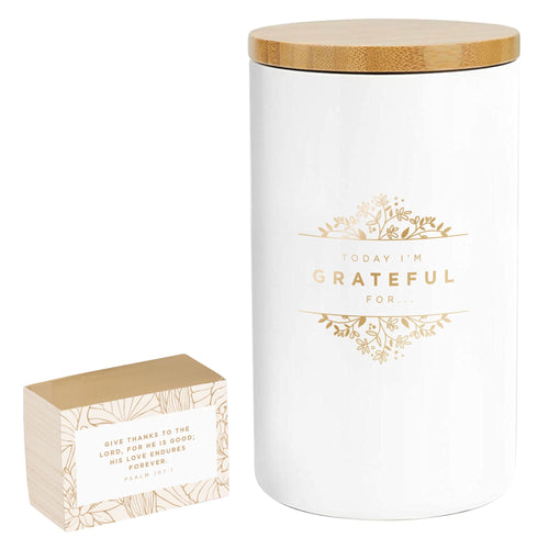 Gratitude Jar-Today I Am Grateful For w/Cards (Gold)