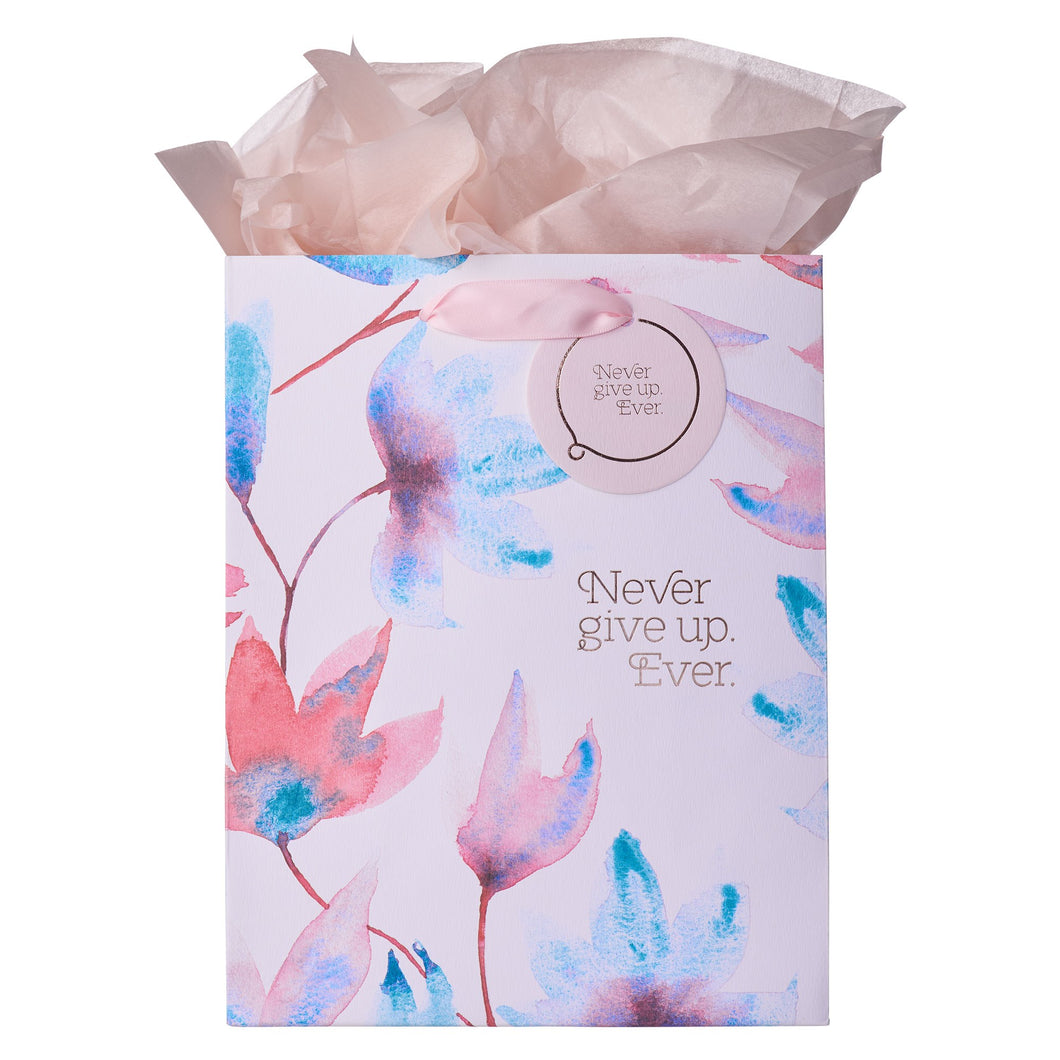 Gift Bag-Pink Petals/Never Give Up