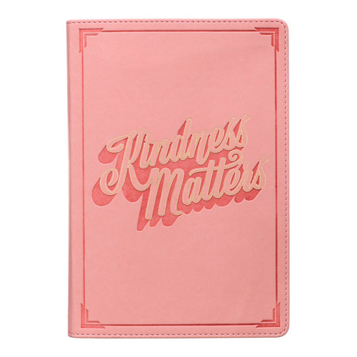 Journal-Classic LuxLeather-Kindness Matters-Coral