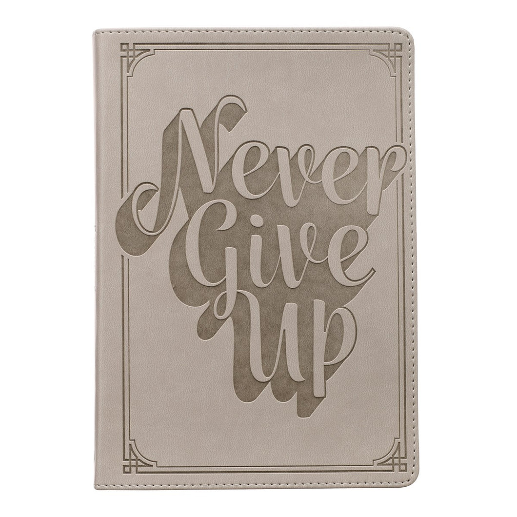 Journal-Classic LuxLeather-Never Give Up-Tan