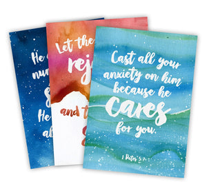 Scripture Postcards: Cast All Your Cares (Pack of 6)