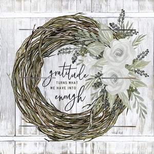 Rustic Pallet Art-Gratitude Wreath (10 x 10)