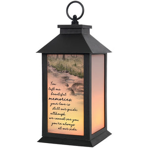Lantern w/LED Candle & Timer-Beautiful Memories (13" x 5.5" x 5.5")