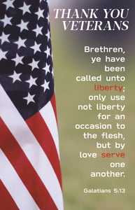 Bulletin-Thank You Veterans (Galatians 5:13) (Pack Of 100)