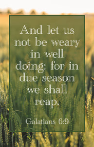 Bulletin-And Let us Not Be Weary In Well Doing...We Shall Reap (Galatians 6:9) (Pack Of 100)