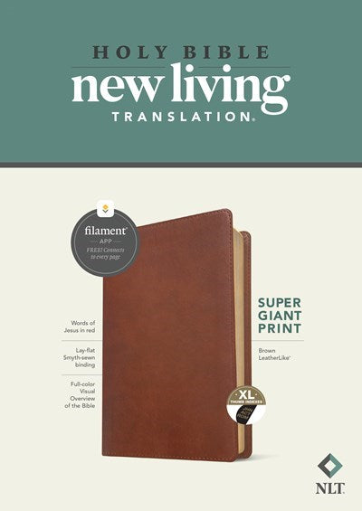NLT Super Giant Print Bible/Filament Enabled Edition-Brown LeatherLike Indexed