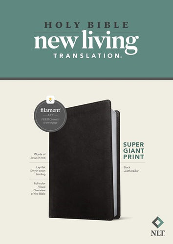 NLT Super Giant Print Bible  Filament Enabled Edition-Black LeatherLike
