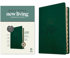 NLT Large Print Thinline Reference Bible  Filament Enabled Edition-Evergreen Mountain LeatherLike Indexed