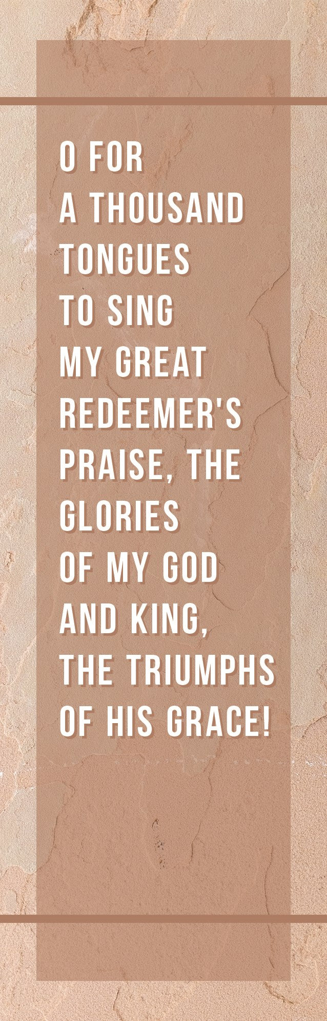 Bookmark-O For A Thousand Tongues To Sing My Great Redeemers Praise/Hymn (Pack Of 25)