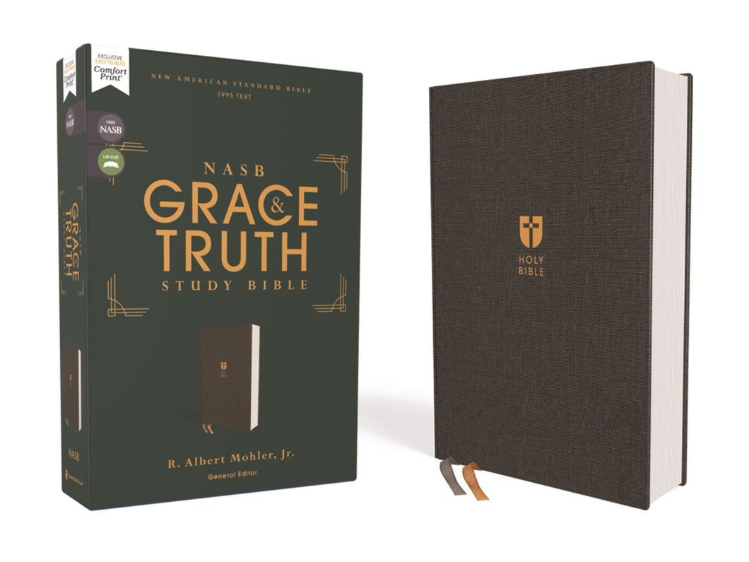 NASB The Grace And Truth Study Bible (Comfort Print)-Gray Cloth Over Board