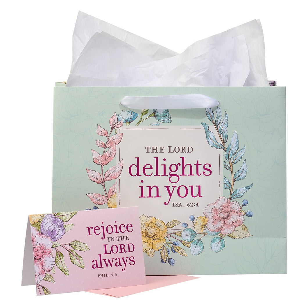 Gift Bag with Card-Large Landscape-The Lord Delights Isaiah 62:4