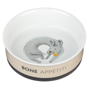 Pet Bowl-Bone Appetit!-Large-Taupe