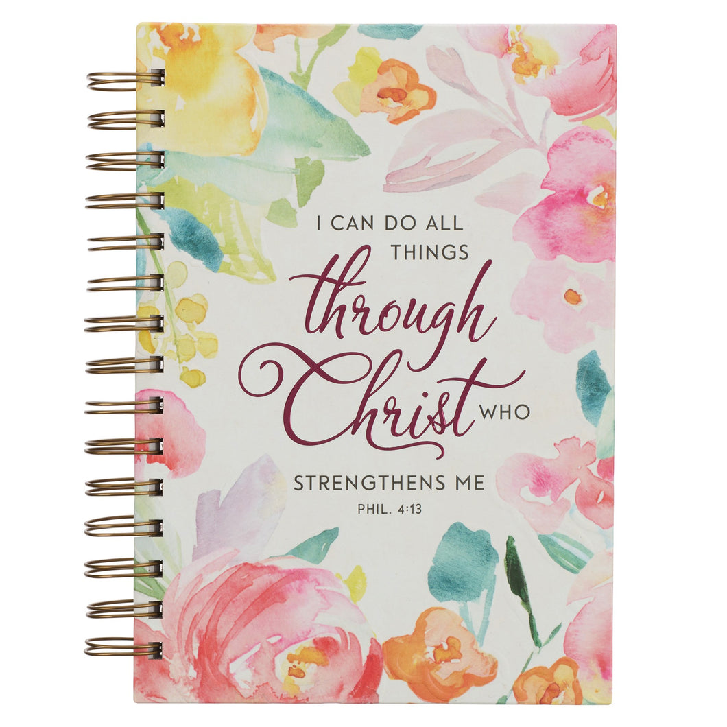 Journal Wirebound LG All Things Through Christ Phil 4:13