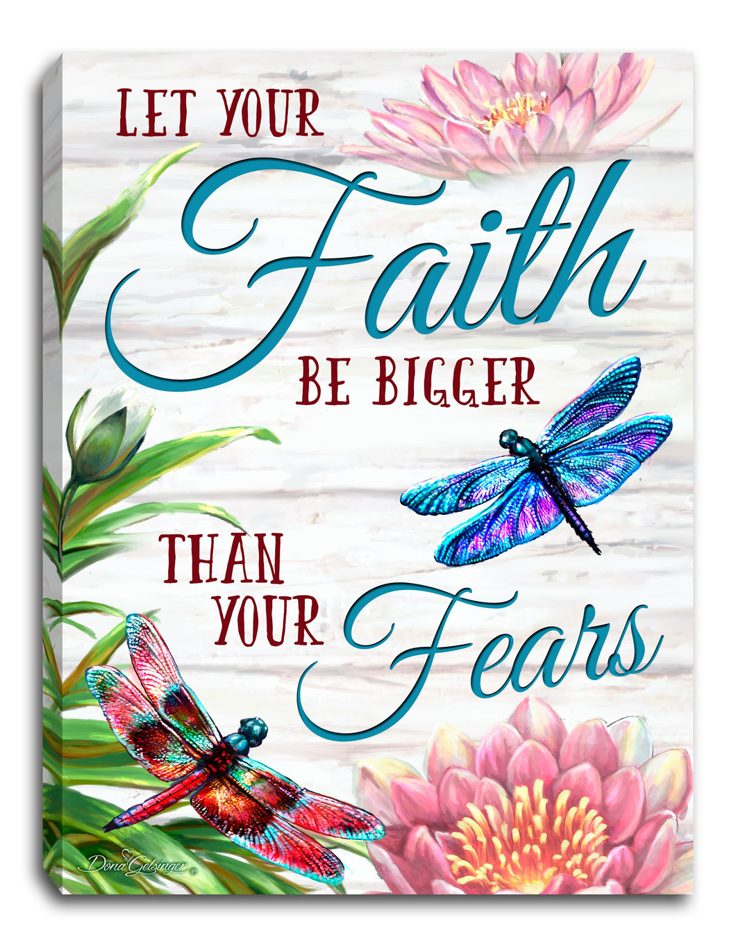 Mini Canvas-Faith Dragonflies-LED Tabletop w/Timer (8